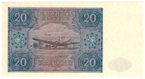 Poland, 20 zloty 1946, series A - blue print