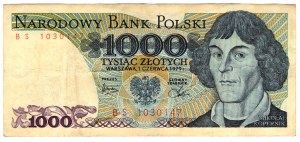 Polonia, PRL, 1000 zloty 1979, serie BS