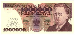 Poľsko, III RP, 1 milión zlotých 1991, séria E