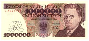 Polsko, III RP, 1 milion zlotých 1991, série E