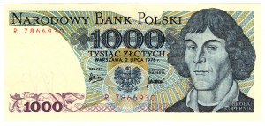 Pologne, PRL, 1000 zloty 1975, série R