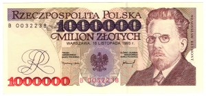 Polska, III RP, 1 milion złotych 1993, seria B