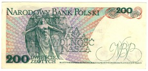 Polska, PRL, 200 złotych 1976, seria B - rzadka seria