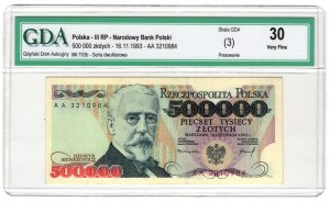 Polska, III RP, 500 000 złotych 1993, seria AA