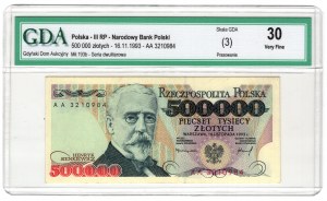 Pologne, III RP, 500 000 PLN 1993, série AA