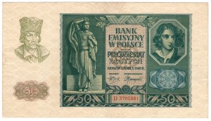 Pologne, 50 zloty 1940, série D