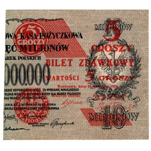 5 groszy 1924, bilet zdawkowy - prawa połowa