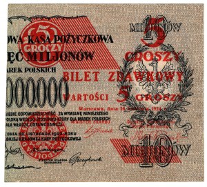 5 groszy 1924, prestupový lístok - pravá polovica
