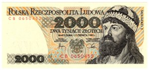 Polska, PRL, 2000 złotych 1982, seria CB