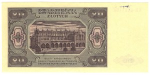 Pologne, 20 zloty 1948 série KE