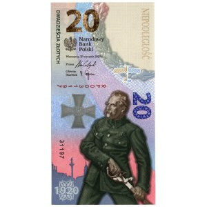Poland, Third Republic, 20 gold 2020, Battle of Warsaw 1920, Jozef Pilsudski