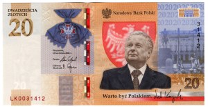 Poľsko, Lech Kaczyński, 20 PLN 2021, Varšava