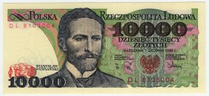Pologne, PRL, 10 000 zlotys 1988, série DL