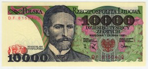 Polonia, PRL, 10 000 zloty 1988, serie DF