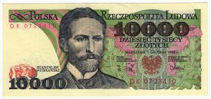 Polska, PRL, 10 000 złotych 1988, seria DK