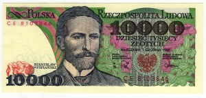 Pologne, PRL, 10 000 zlotys 1988, série CE