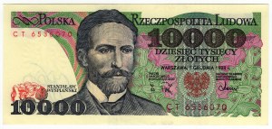 Pologne, PRL, 10 000 zlotys 1988, série CT