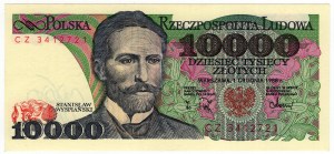 Pologne, PRL, 10 000 zlotys 1988, série CZ