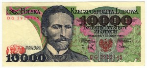 Pologne, PRL, 10 000 zlotys 1988, série DG