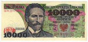 Pologne, PRL, 10 000 zlotys 1988, série DM