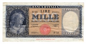Itálie, 1000 lir 1948