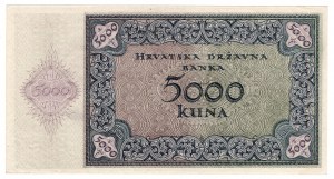 Croatie, 5000 kuna 1943, série W