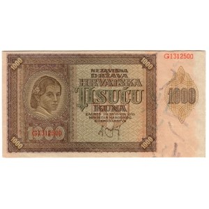 Croazia, 1000 kune 1941