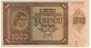 Chorwacja, 1000 kuna 1941