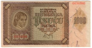 Croazia, 1000 kune 1941