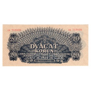 Cecoslovacchia, 20 corone, serie OA, 1944 - SPECIMEN