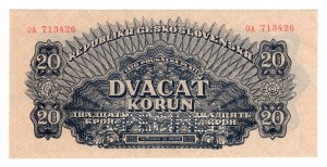 Československo, 20 korun, série OA, 1944 - SPECIMEN