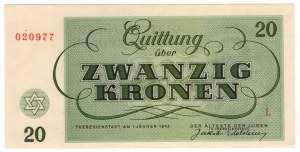 Czechosłowacja, Getto Terezin, 20 koron 1943