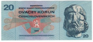 Tchécoslovaquie, 20 korun 1970