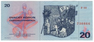 Tchécoslovaquie, 20 korun 1970