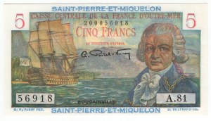 Francia, Saint-Pierre e Miquelon, 5 franchi (1950-60)