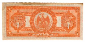 Mexique, Chihuahua 5 pesos 1913