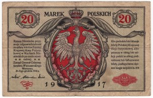 Pologne, 20 marques polonaises 1916, généralités, série A