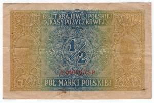 Pologne, 1/2 marque polonaise 1916, jenerał, série A