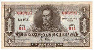 Bolívie, 1 boliviano 1928