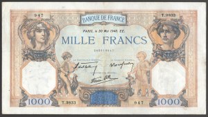 Francie, 1000 franků 1940