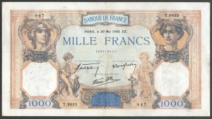France, 1000 francs 1940