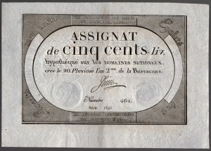 France, Affectation 500 livres 1794