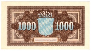 Allemagne, Bavière, 1000 marks 1922, Munich, série BB