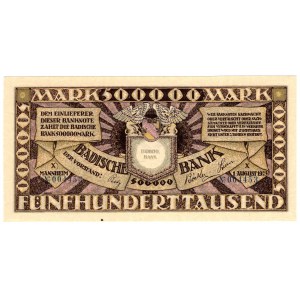 Niemcy, Badenia, 500000 marek 1923, Mannheim