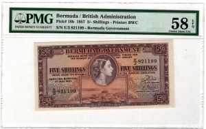 Bermudy, 5 šilingov 1957