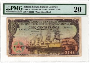 Congo belge, 500 francs 1957-59