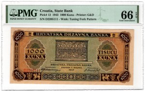 Croazia, 1000 kune 1943
