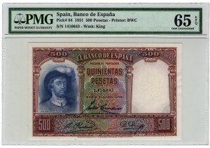 Espagne, 500 pesetas 1931
