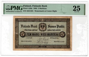 Finsko, 5 markkaa 1886