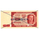 Polska, 100 złotych 1948 - SPECIMEN, seria D - niebieski nadruk